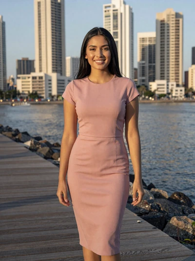 Daniela, 25, Panamanian woman from Panama City on Cinta Costera boardwalk with skyline view - Latin 312 verified profile