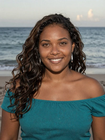 Monique, 28, Saint Lucian woman from Gros Islet with wavy hair at a beachside venue - Latin 312 verified profile
