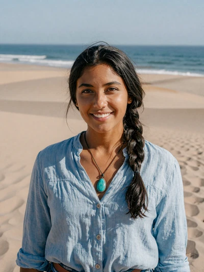 Trinidad, 27, Chilean single from Iquique with braided black hair at desert coastal viewpoint - verified dating profile