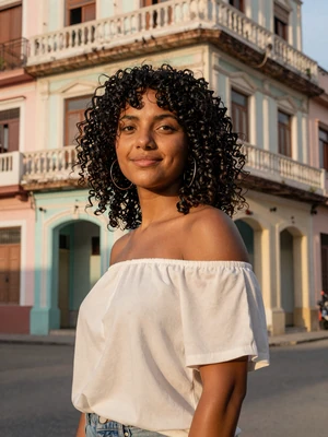 Yuliana, 28, Cuban single woman with curly black hair and a confident smile on Latin 312 Dating