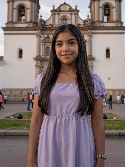Isabella, 23, Ecuadorian single from Loja at the main plaza with colonial church - verified dating profile