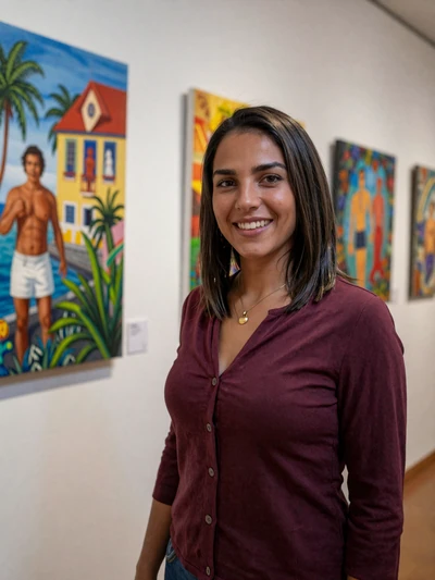 Jureidy, 28, Curaçaoan woman in art gallery in Willemstad with Caribbean paintings - Latin 312 verified profile