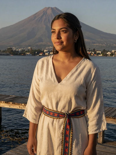 Ana Paola, 29, Guatemalan single from Panajachel with Lake Atitlán and volcanoes in the background - verified dating profile