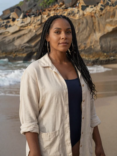 Daria, 27, Barbadian woman from Bathsheba with braided hair on a dramatic rocky beach - Latin 312 Dating profile