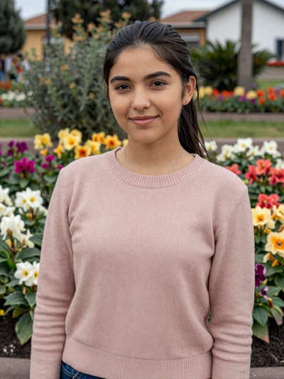 Diana, 27, Ecuadorian woman from Ambato surrounded by flowers in the City of Flowers - Latin 312 Dating profile
