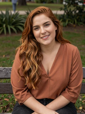 Camila, 28, Uruguayan woman from Salto with auburn hair at a green park - Latin 312 verified profile