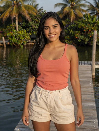 Sofía, 23, Guatemalan single from Flores with black hair at Lake Petén Itzá - verified dating profile