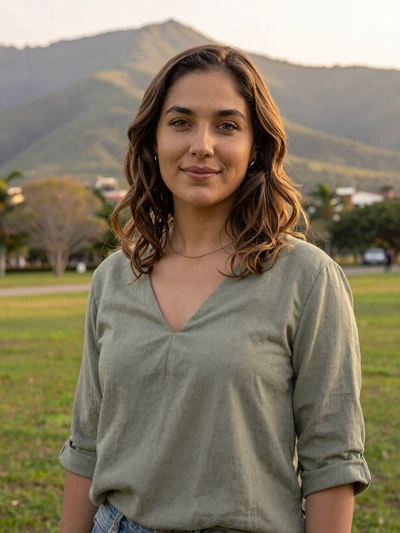 Melissa, 28, Panamanian woman from David with wavy hair in mountain park setting - Latin 312 verified profile