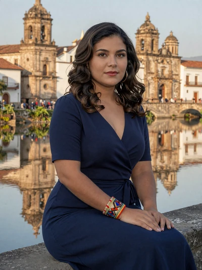 María José, 28, Ecuadorian woman from Cuenca by the Tomebamba River at golden hour - Latin 312 verified profile