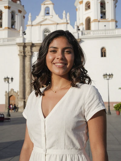 Dariana, 27, Nicaraguan single from León in white linen top near León Cathedral - verified dating profile
