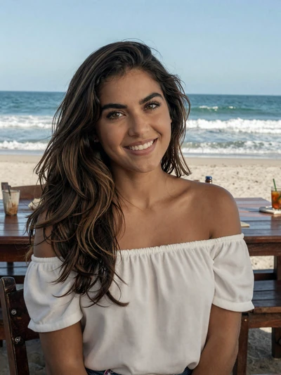 Sofía, 27, Ecuadorian woman from Manta at a beachside restaurant with Pacific Ocean views - Latin 312 Dating profile
