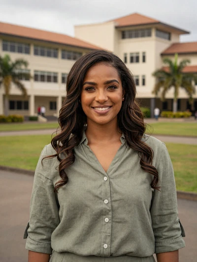 Anisa, 29, mixed Trinidadian woman from Tunapuna in sage blouse at UWI campus - Latin 312 verified dating profile