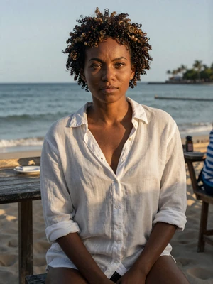 Crystal, 27, Grenadian single from Grand Anse with natural curly hair at beachside bar - verified dating profile