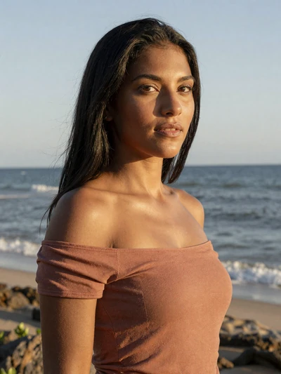 Andrea, 29, Costa Rican single from Puntarenas in terracotta top with Pacific ocean view - verified dating profile