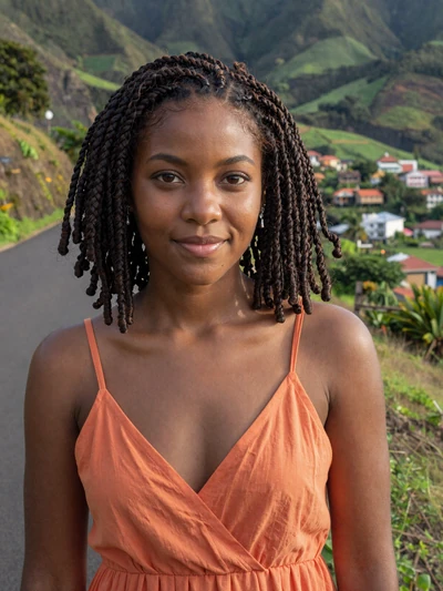 Shanelle, 23, Saint Lucian single from Canaries village with twist-out hair on a lush hillside - verified dating profile